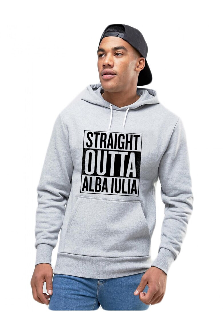 THEICONIC Hanorac Barbati Gri Straight Outta Alba Iulia XL - Pled.ro