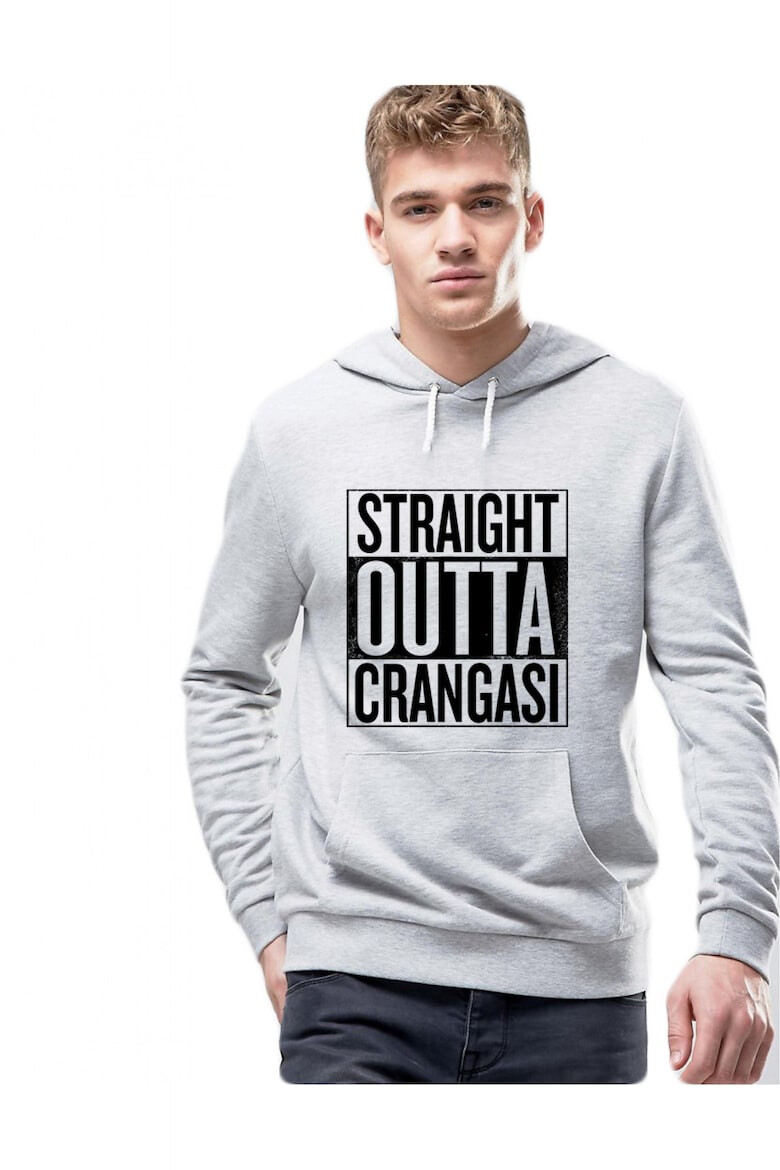 THEICONIC Hanorac Barbati Gri - Straight Outta Crangasi - Pled.ro