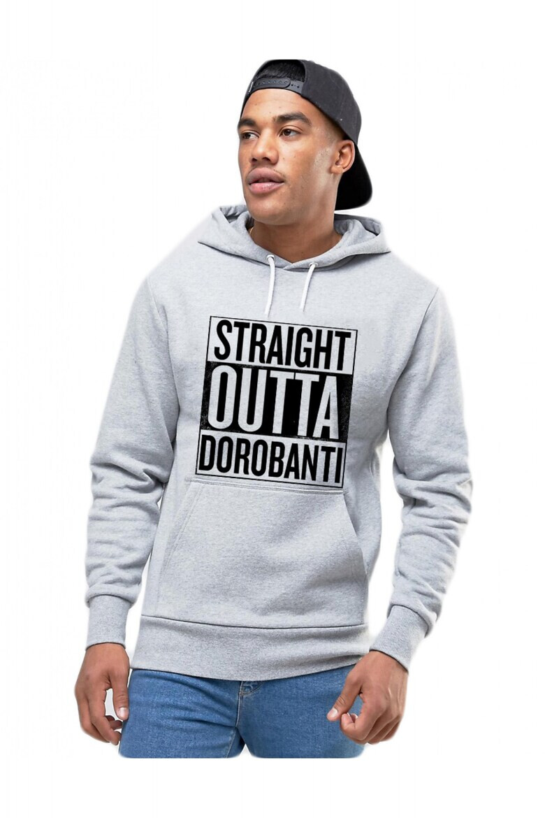 THEICONIC Hanorac Barbati Gri - Straight Outta Dorobanti - Pled.ro