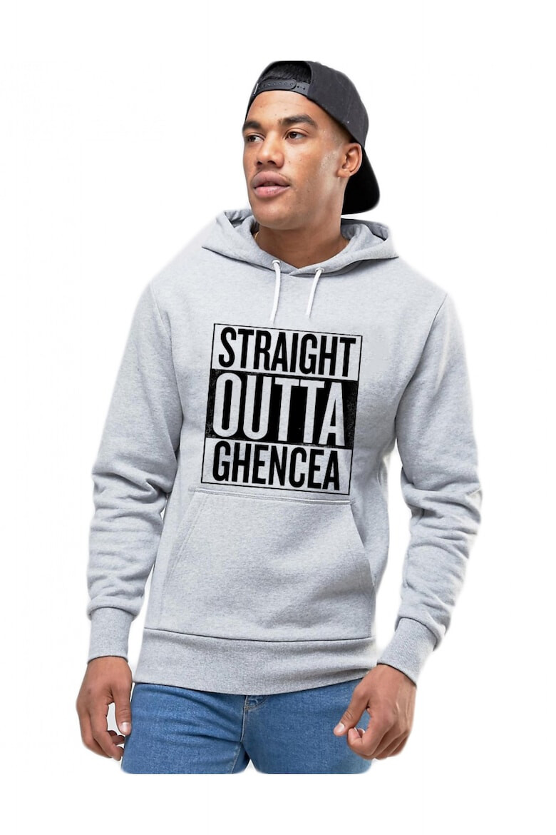 THEICONIC Hanorac Barbati Gri - Straight Outta Ghencea - Pled.ro