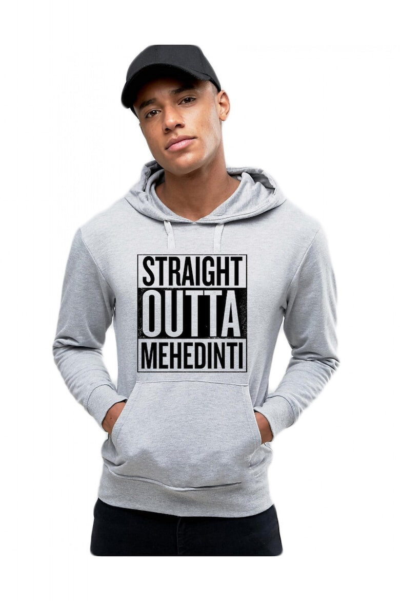 THEICONIC Hanorac Barbati Gri - Straight Outta Mehedinti - Pled.ro