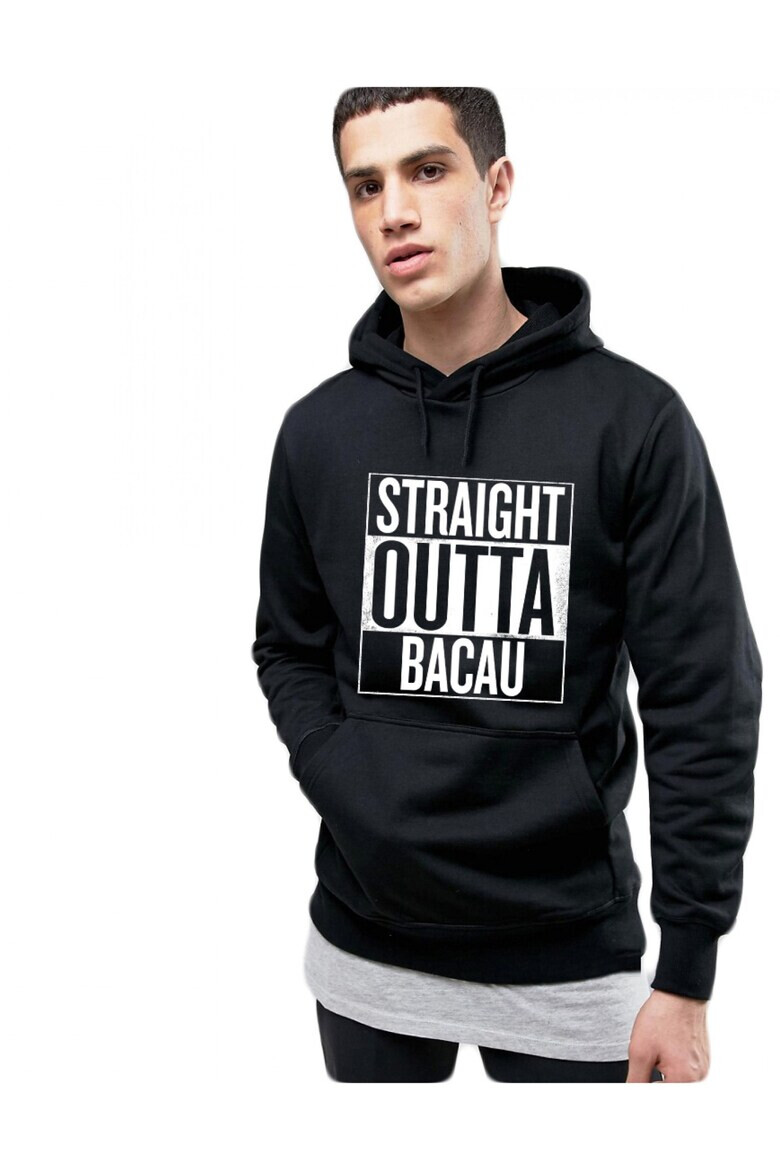 THEICONIC Hanorac Barbati Negru Straight Outta Bacau - Pled.ro