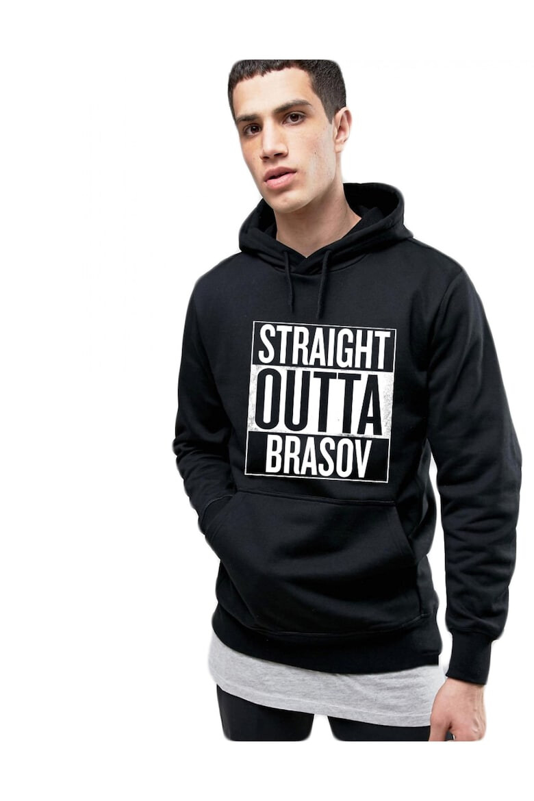 THEICONIC Hanorac Barbati Negru Straight Outta Brasov - Pled.ro