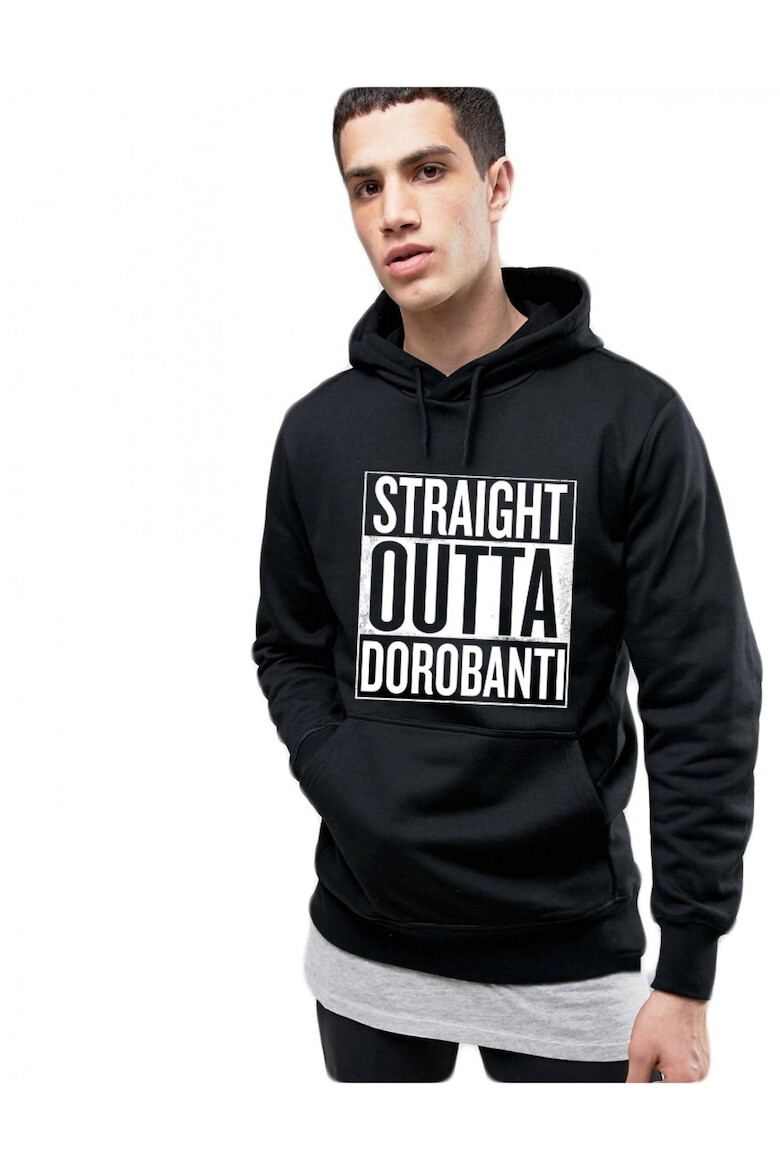 THEICONIC Hanorac Barbati Negru - Straight Outta Dorobanti - Pled.ro