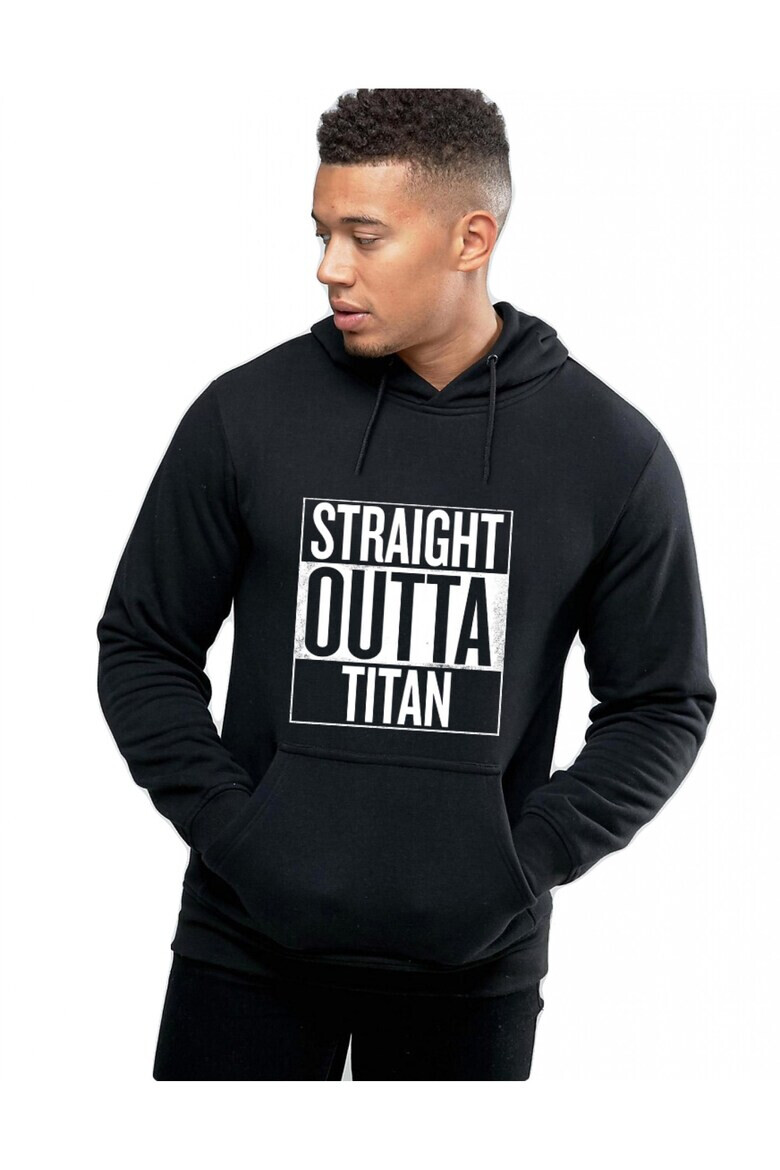 THEICONIC Hanorac Barbati Negru - Straight Outta Titan - Pled.ro