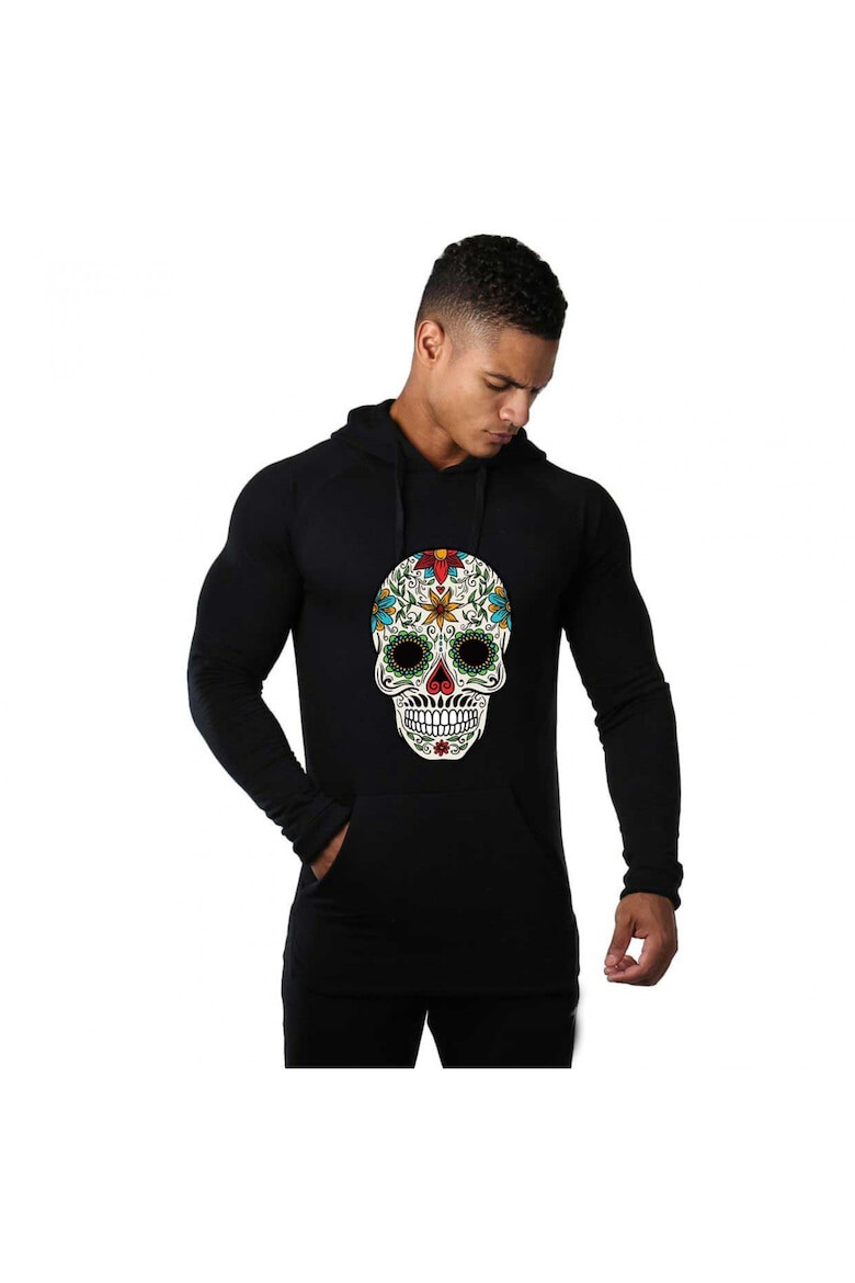 THEICONIC Hanorac Barbati Negru - Sugar Skull Colorful 2 - Pled.ro