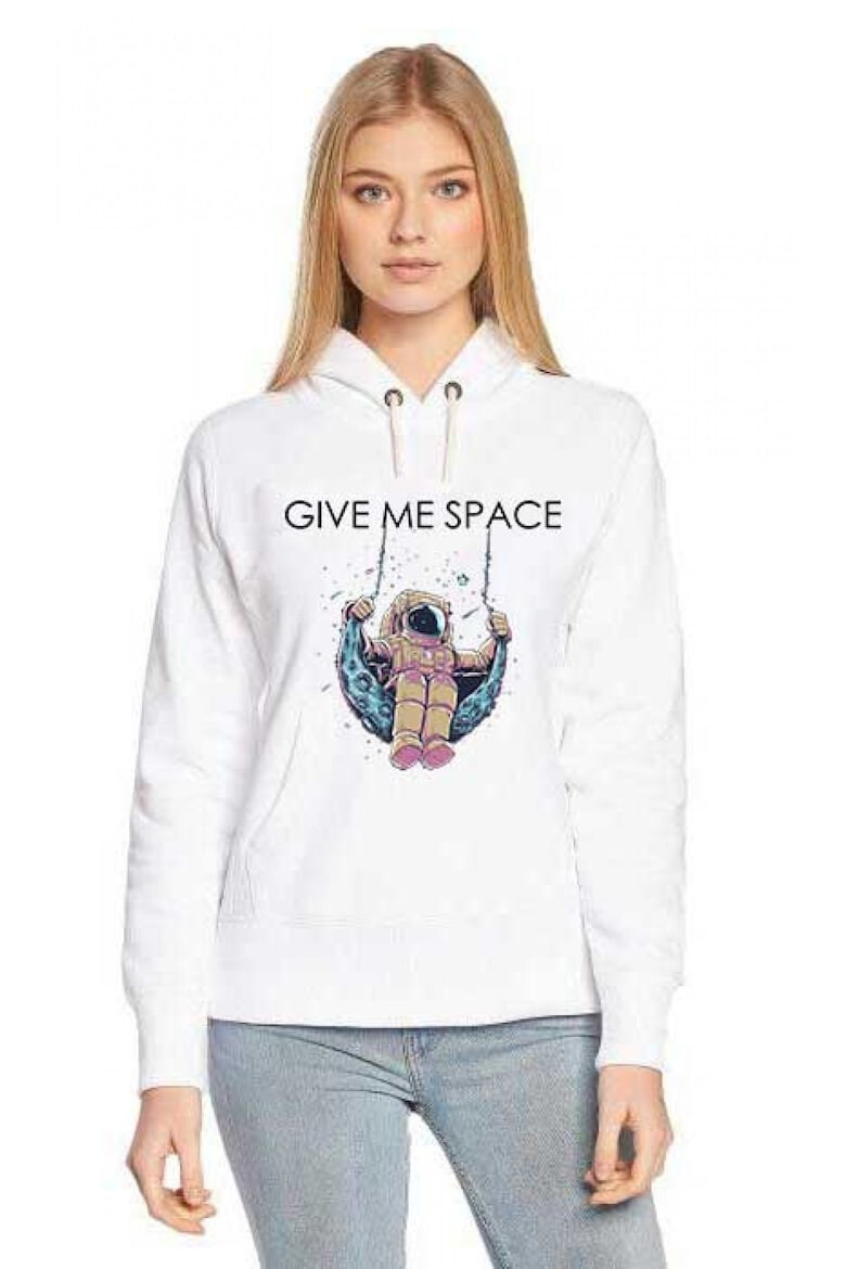 THEICONIC Hanorac dama alb - Give me space - Pled.ro