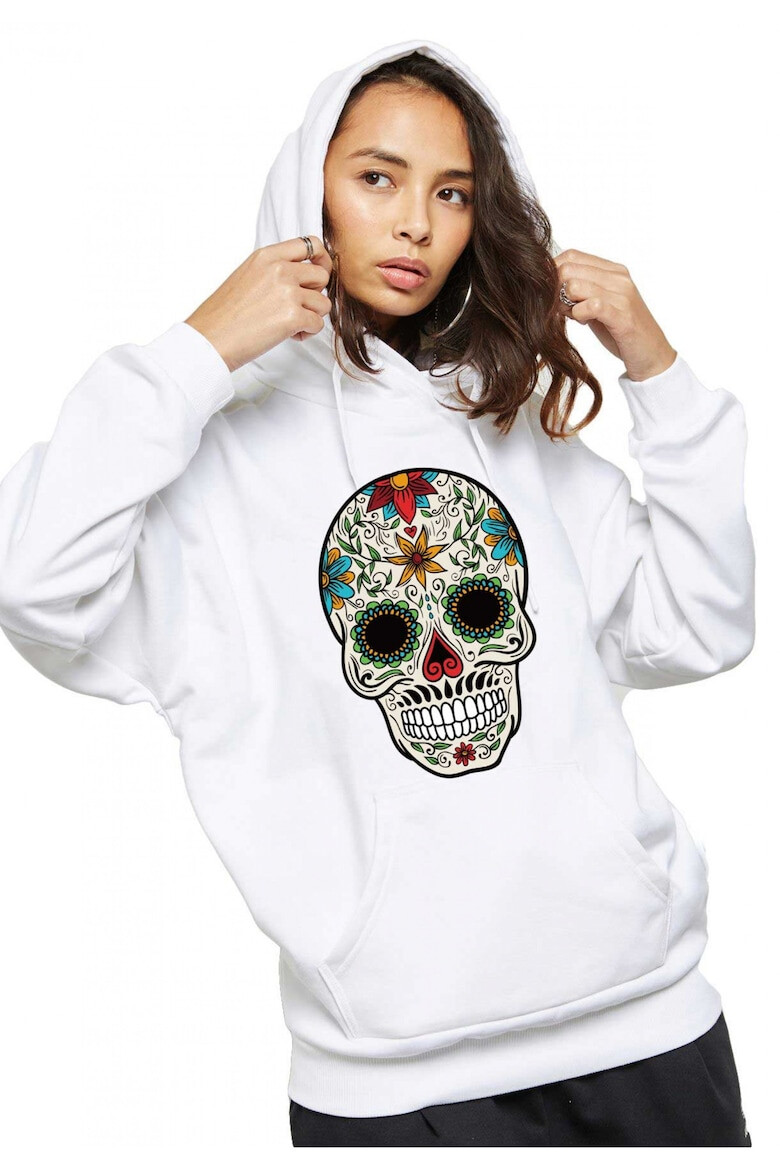 THEICONIC Hanorac de dama alb - Sugar Skull - Pled.ro