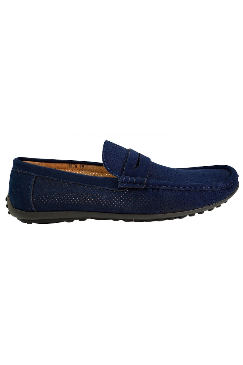 THEICONIC Mocasini Barbatesti Bleumarin Perforati din piele intoarsa Royal - Pled.ro