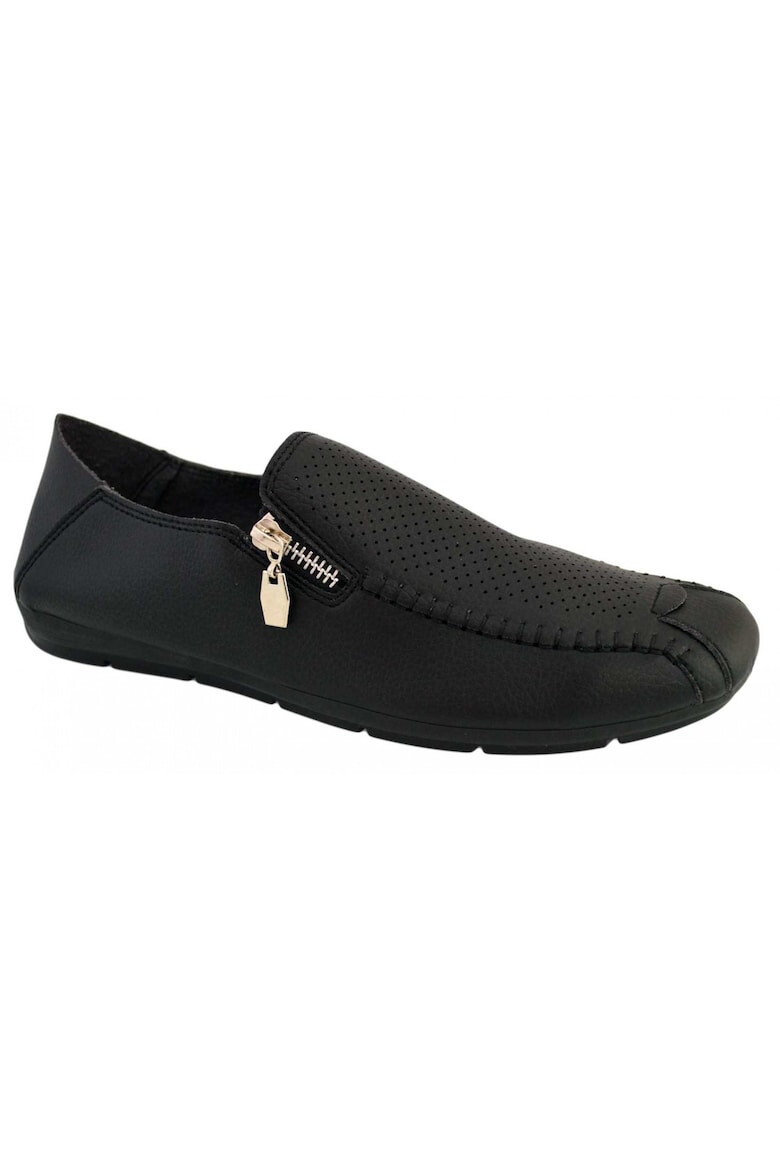 THEICONIC Mocasini Barbati Negru cu fermoar perforati - Corner - Pled.ro