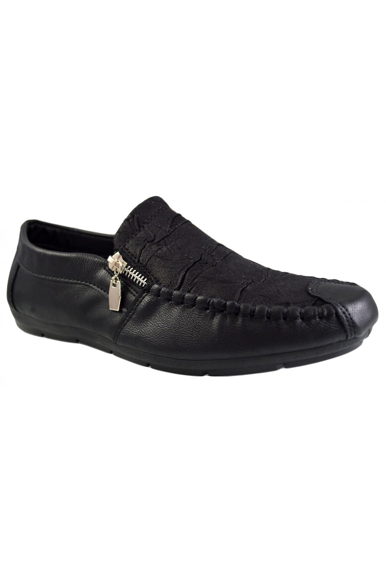 THEICONIC Mocasini Barbati negru model cu nervuri si fermoar - Corner1 - Pled.ro