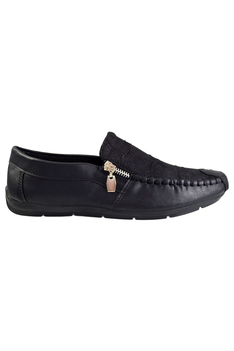 THEICONIC Mocasini Barbati negru model cu nervuri si fermoar - Corner1 - Pled.ro