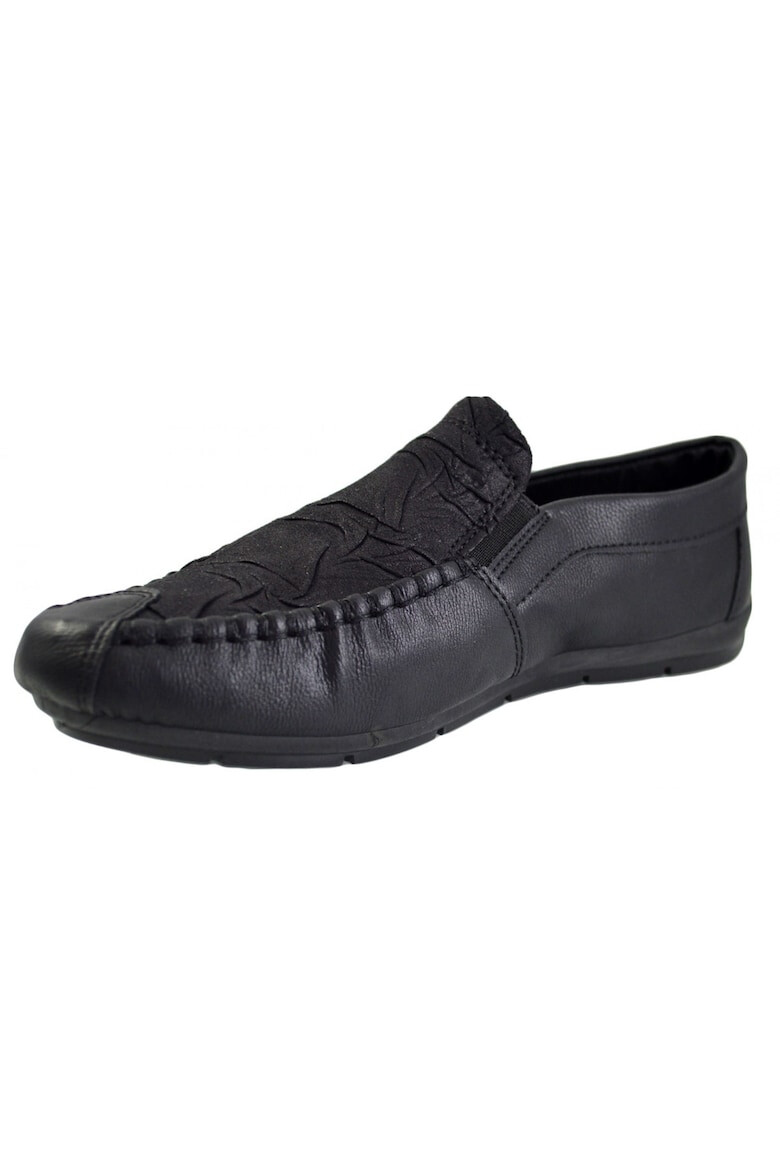 THEICONIC Mocasini Barbati negru model cu nervuri si fermoar - Corner1 - Pled.ro