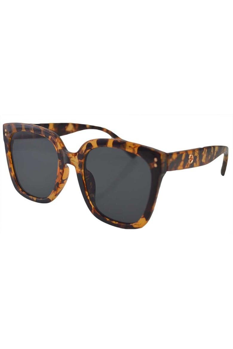 THEICONIC Ochelari de Soare Dama Rectangular Oversized Maro Leopard - Pled.ro