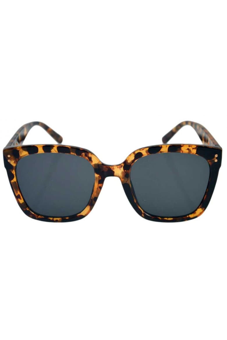 THEICONIC Ochelari de Soare Dama Rectangular Oversized Maro Leopard - Pled.ro