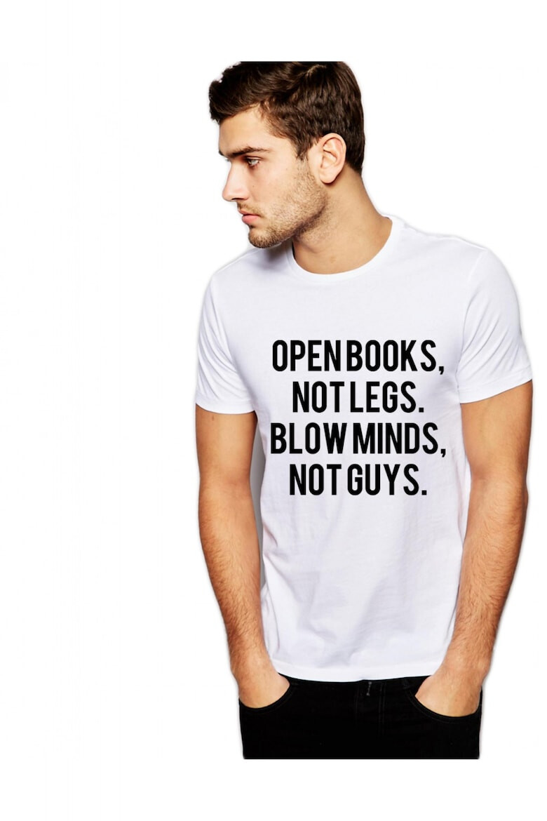 THEICONIC Tricou alb barbati - Open Books - Pled.ro