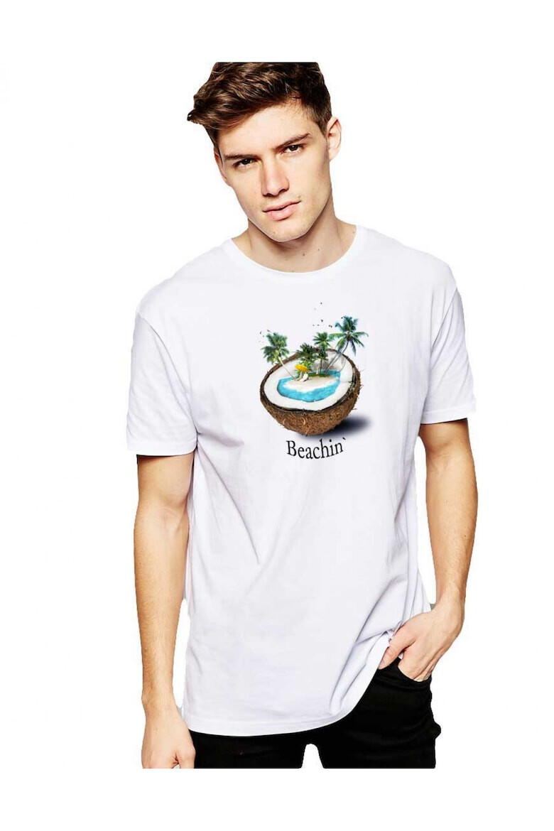 THEICONIC Tricou barbati alb - Beachin - Pled.ro