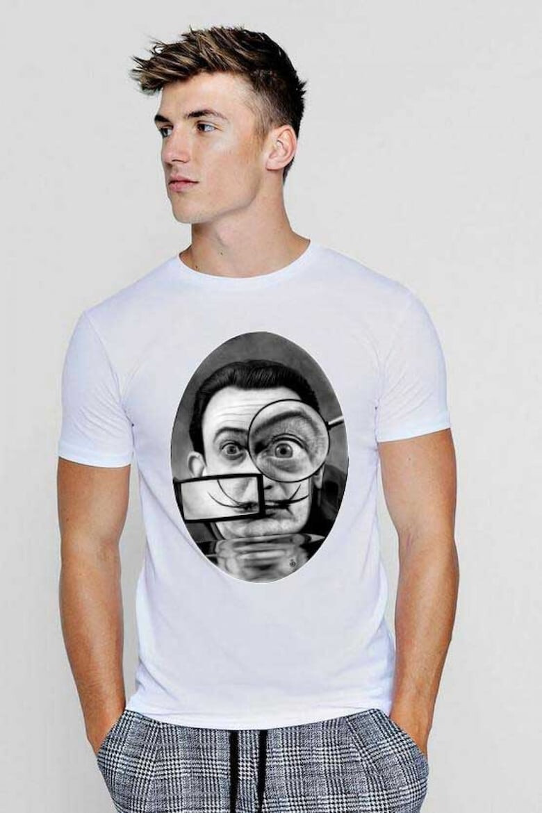 THEICONIC Tricou barbati alb - Dali - The Watcher - Pled.ro