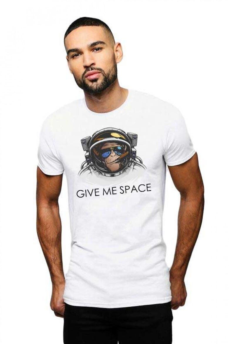 THEICONIC Tricou barbati alb - Give me space - Pled.ro