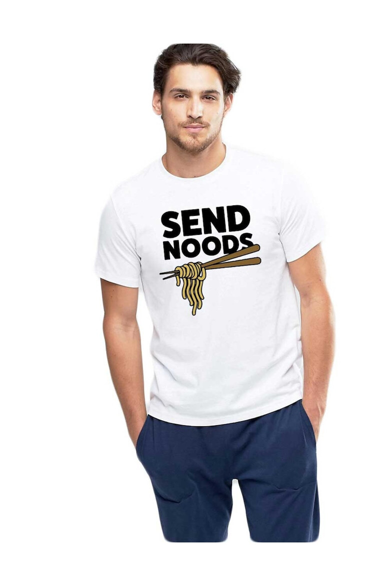 THEICONIC Tricou barbati alb - Send Noods - Pled.ro