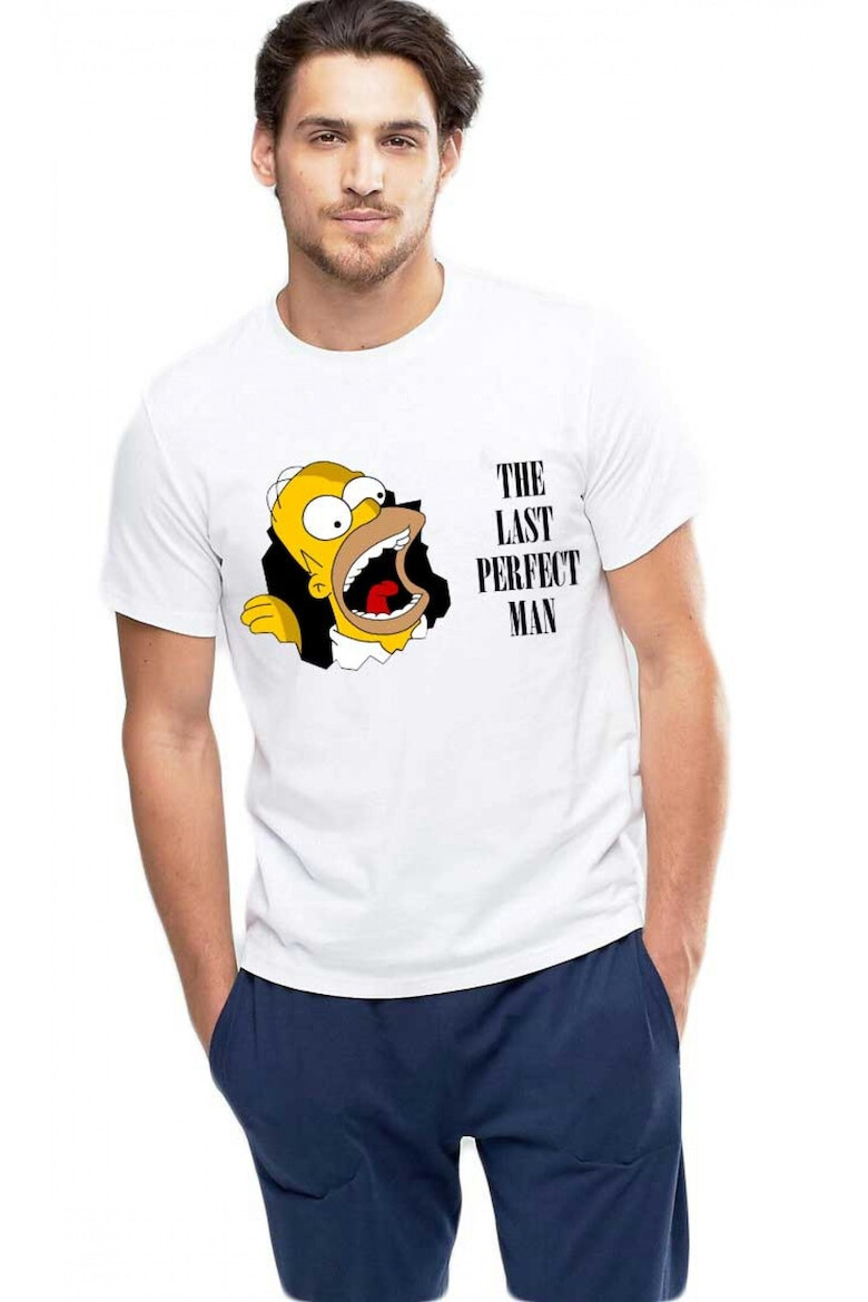 THEICONIC Tricou barbati alb - Simpson - Pled.ro