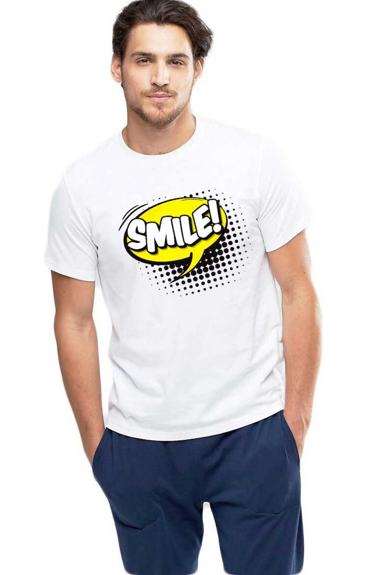 THEICONIC Tricou barbati alb - Smile - Pled.ro