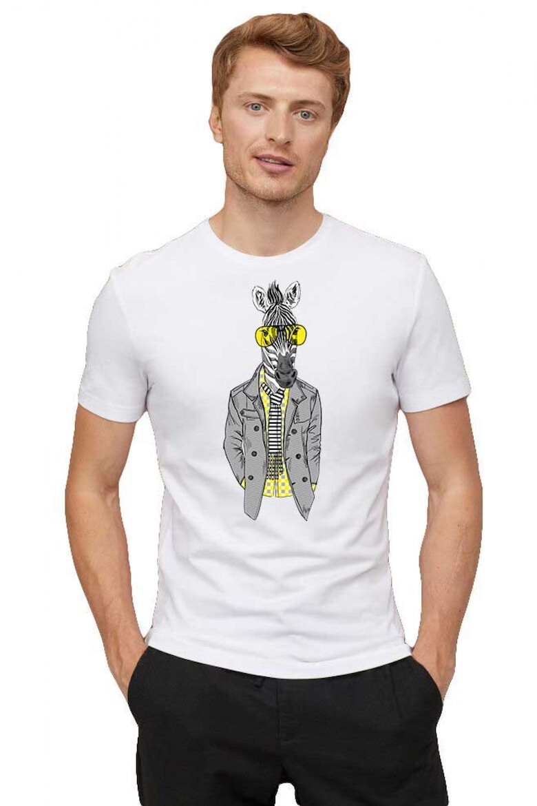 THEICONIC Tricou barbati alb - Zebra Fashion - Pled.ro