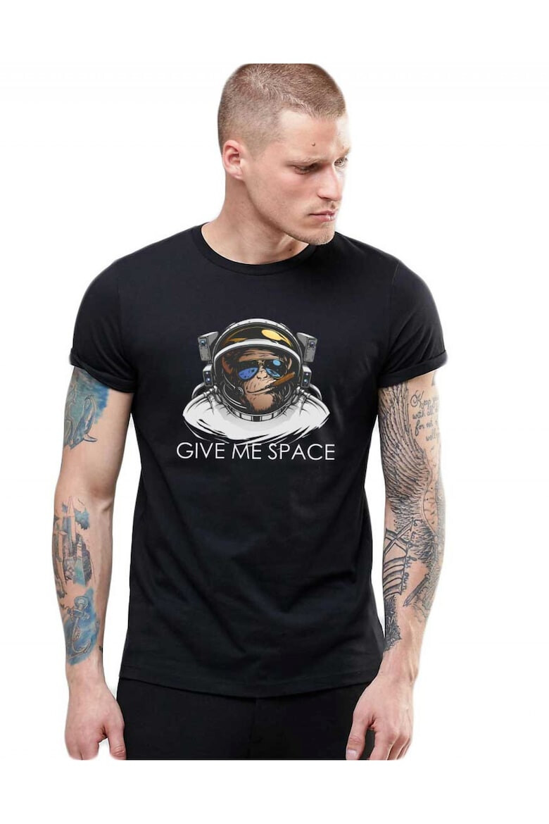 THEICONIC Tricou barbati negru - Give me space - Pled.ro