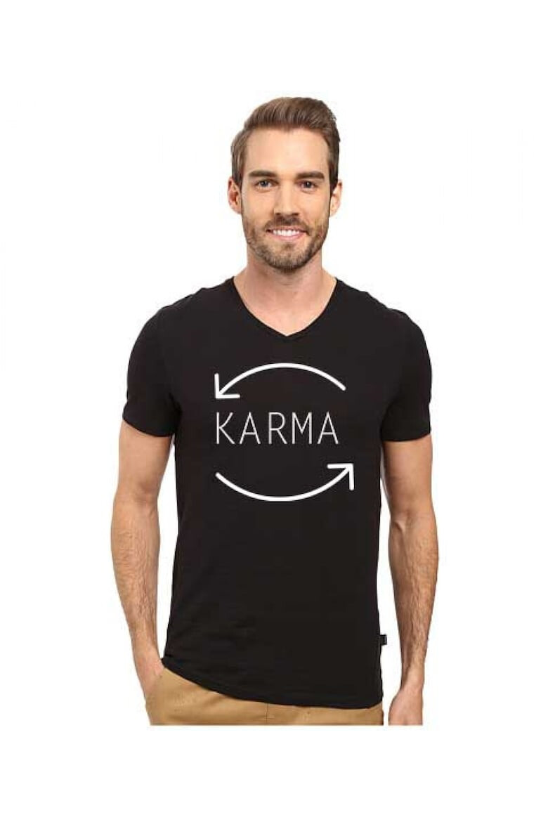 THEICONIC Tricou barbati negru - Karma - Pled.ro