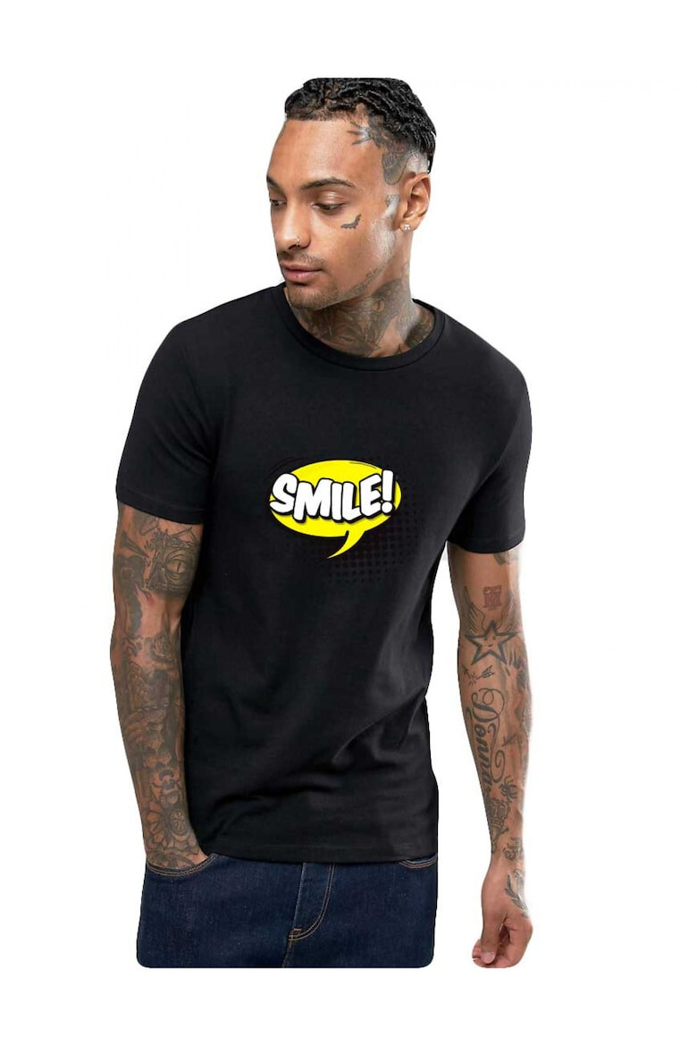 THEICONIC Tricou barbati negru - Smile - Pled.ro