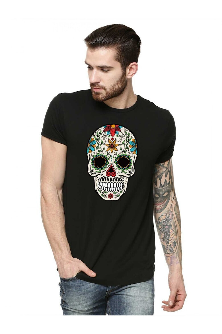 THEICONIC Tricou barbati negru Sugar Skull Colorful - Pled.ro