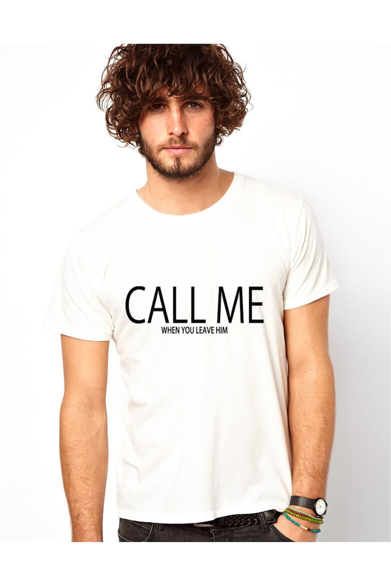 THEICONIC Tricou CALL ME when you leave him - Alb - Pled.ro