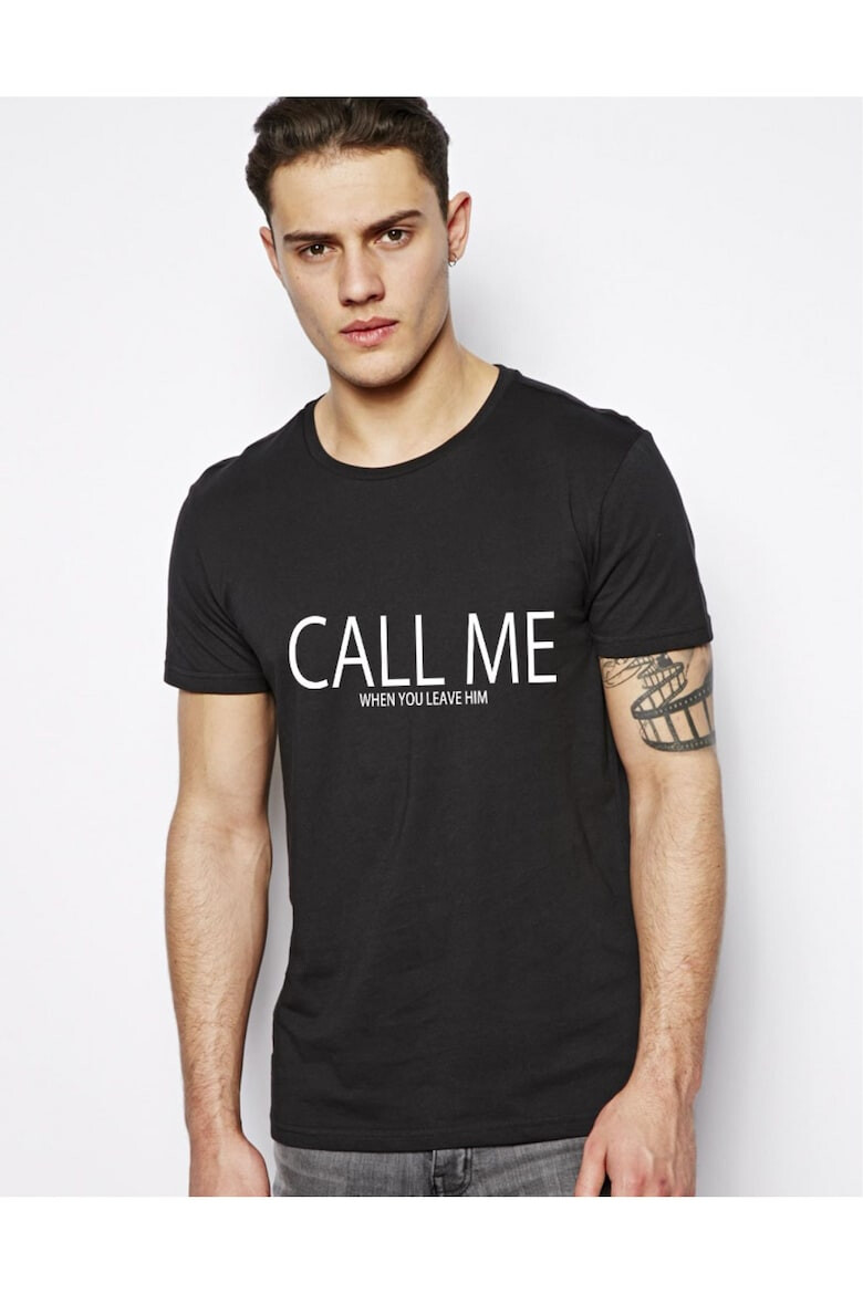 THEICONIC Tricou CALL ME when you leave him - Negru - Pled.ro