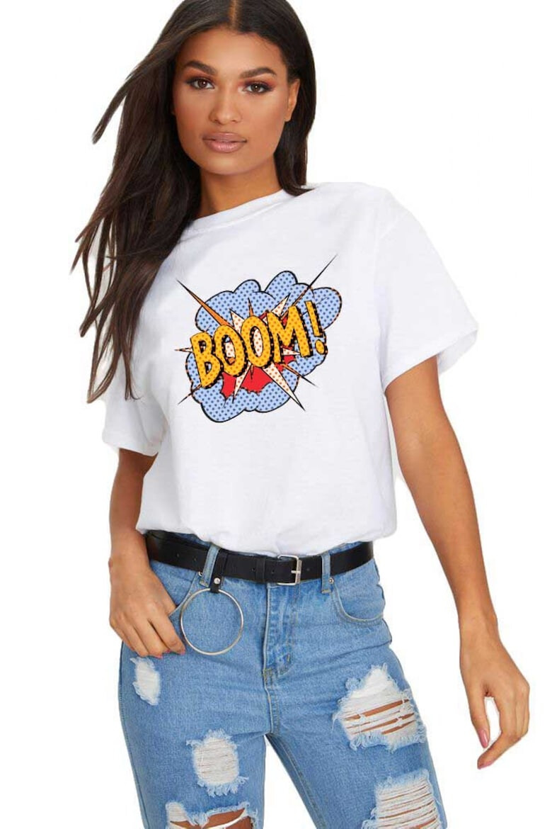 THEICONIC Tricou dama alb - Boom - Pled.ro