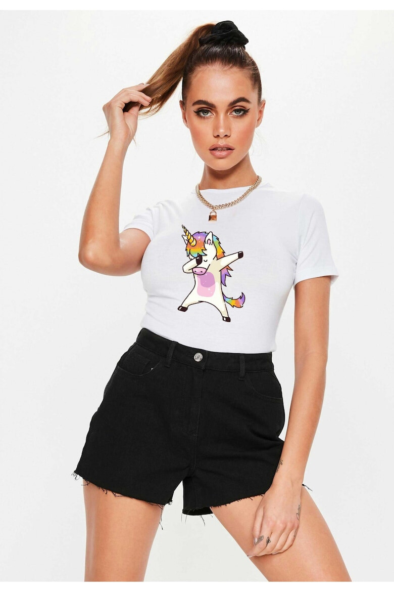 THEICONIC Tricou dama alb - Cool Unicorn - Pled.ro