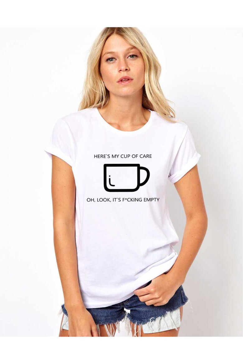 THEICONIC Tricou dama alb - Cup of care - Pled.ro