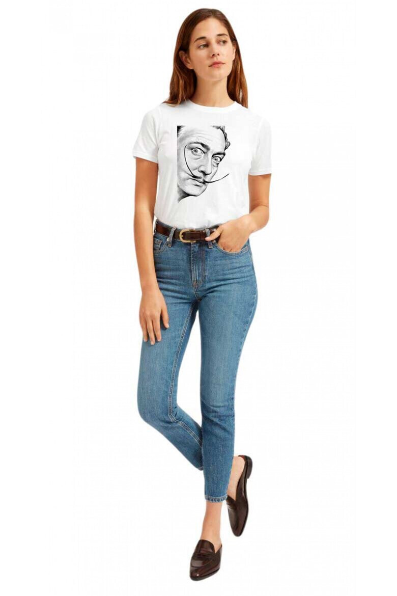 THEICONIC Tricou dama alb - Dali - Portret - Pled.ro