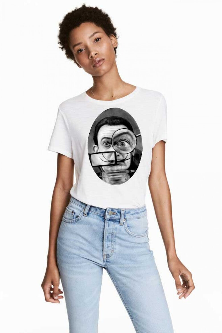 THEICONIC Tricou dama alb - Dali - The Watcher - Pled.ro