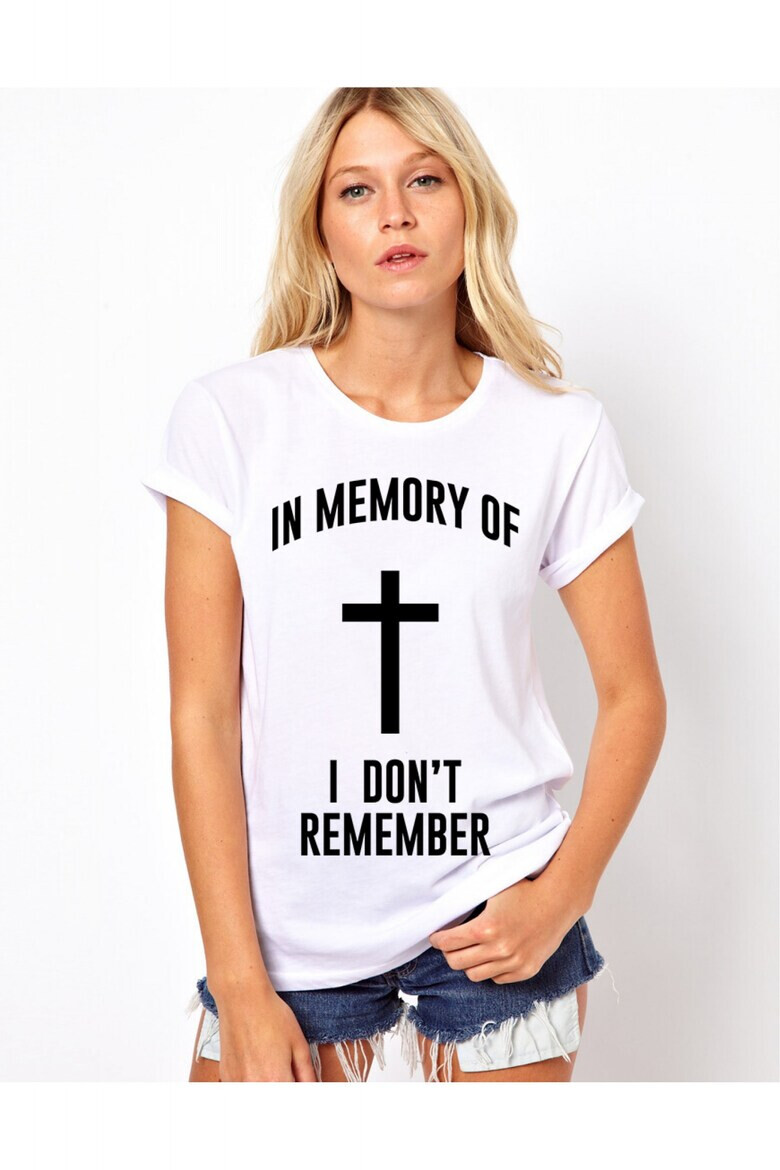 THEICONIC Tricou dama alb - In memory - Pled.ro