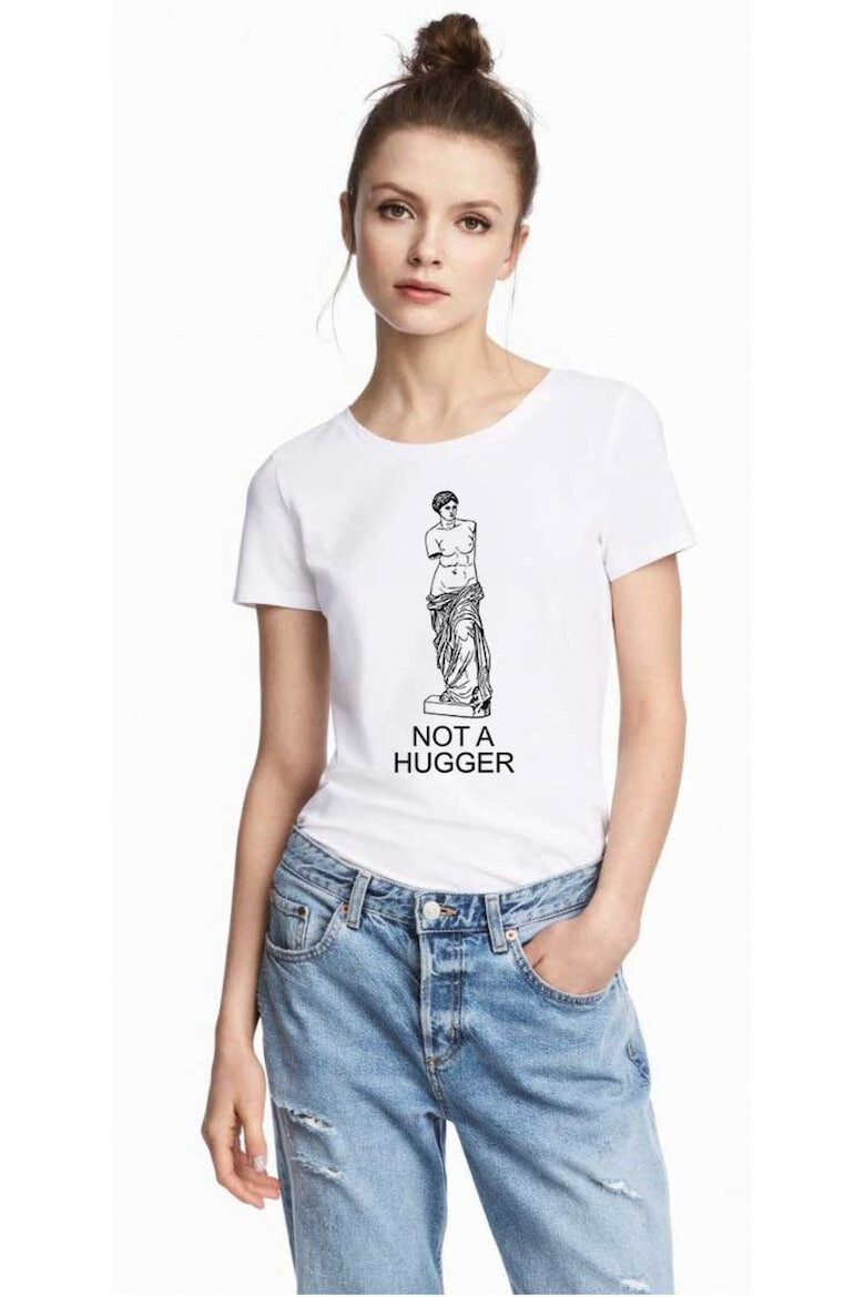 THEICONIC Tricou dama alb - Not a hugger - Pled.ro