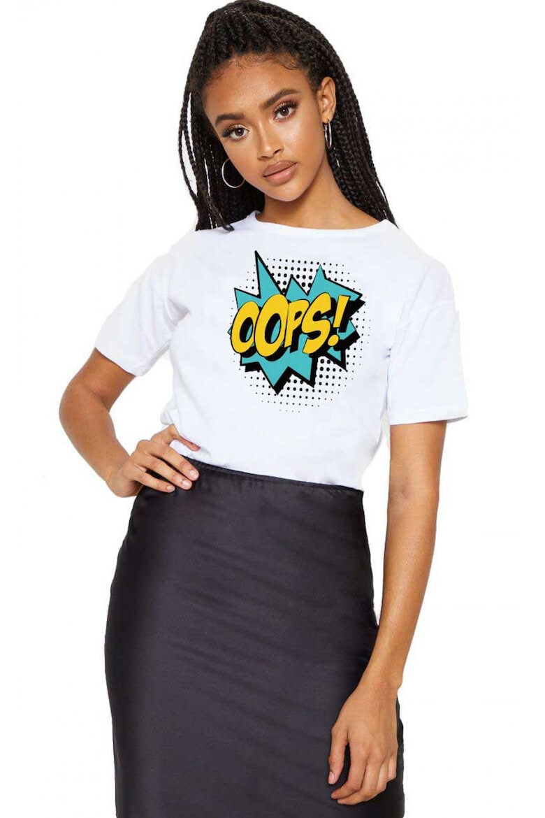 THEICONIC Tricou dama alb - Oops - Pled.ro