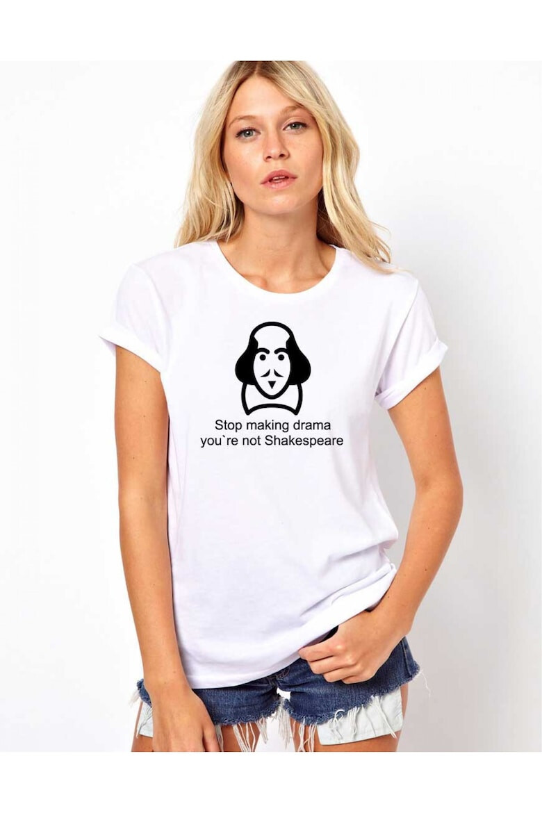 THEICONIC Tricou dama alb - Shakespeare Drama - Pled.ro