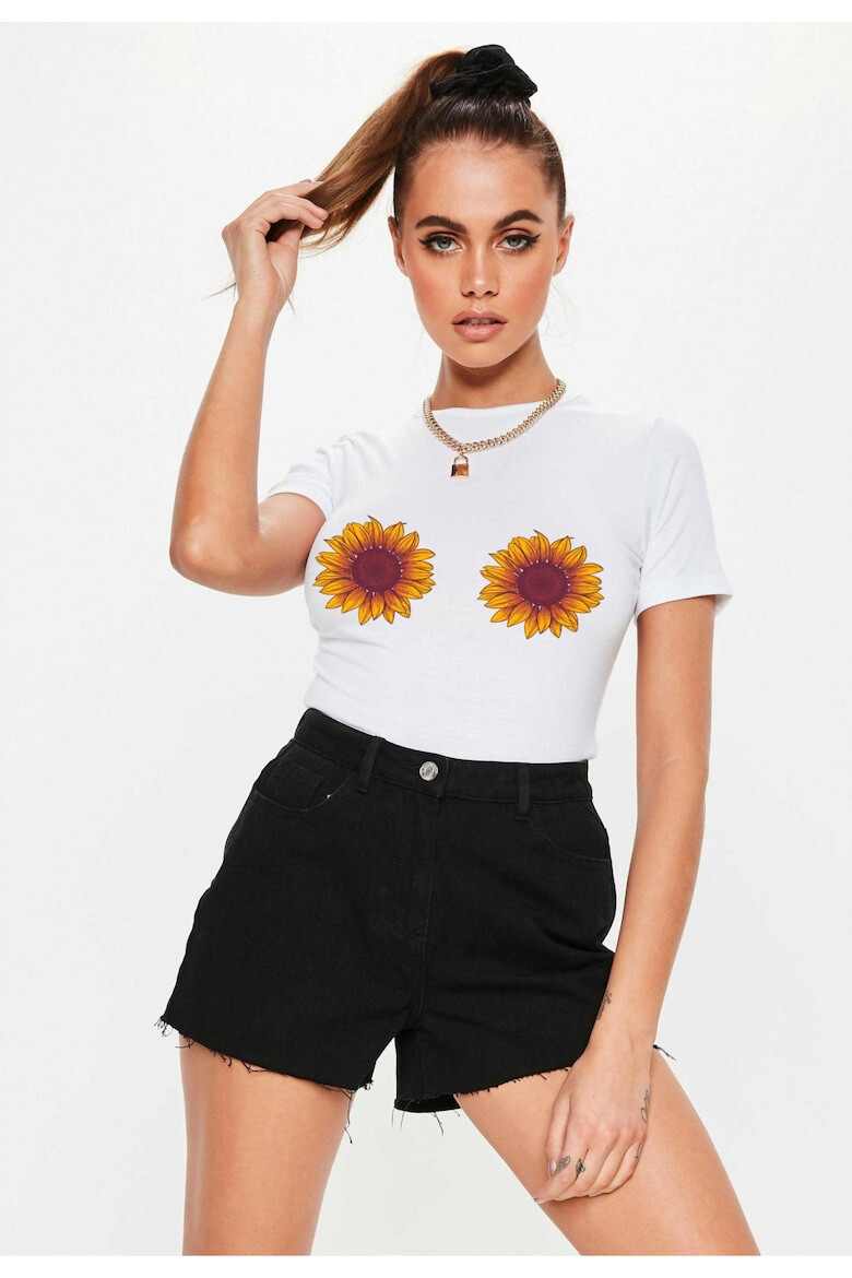 THEICONIC Tricou dama alb - Sunflower - Pled.ro