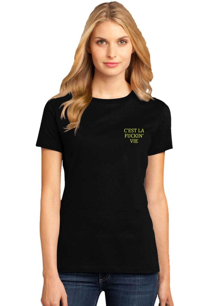 THEICONIC Tricou dama negru - C'est la vie - Pled.ro