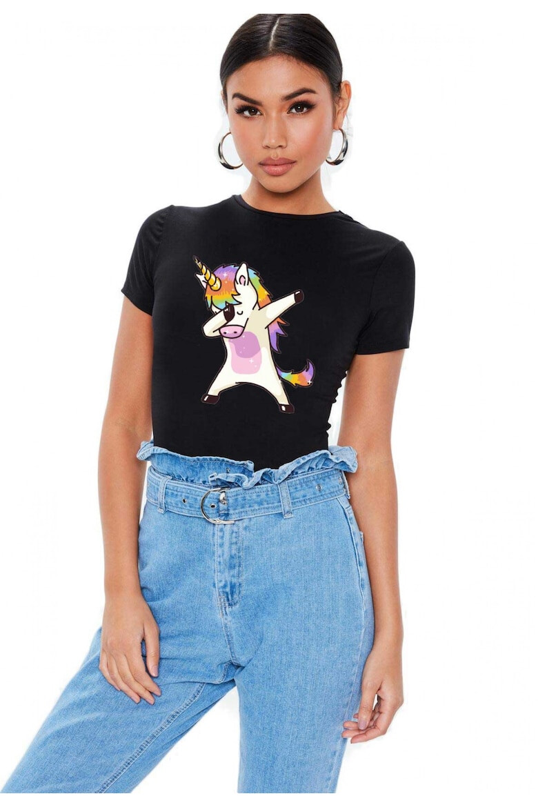 THEICONIC Tricou dama negru - Cool Unicorn - Pled.ro