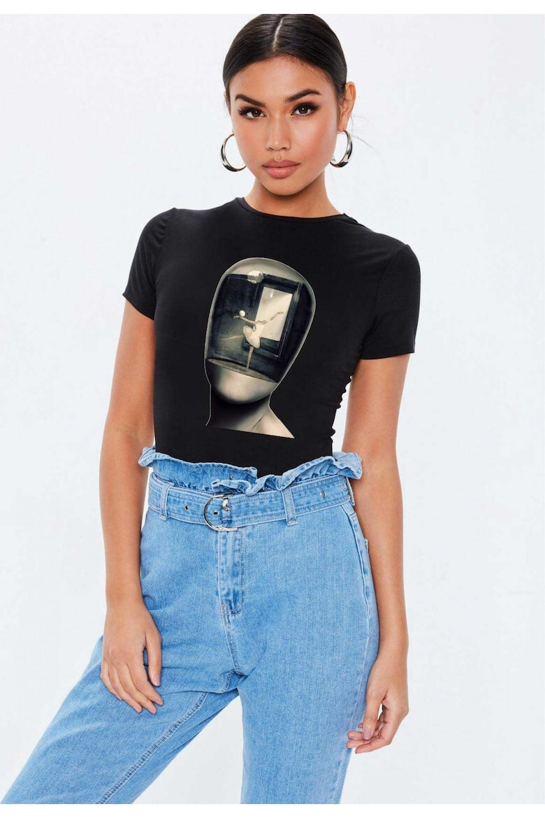 THEICONIC Tricou dama negru - Dali - Globul - Pled.ro