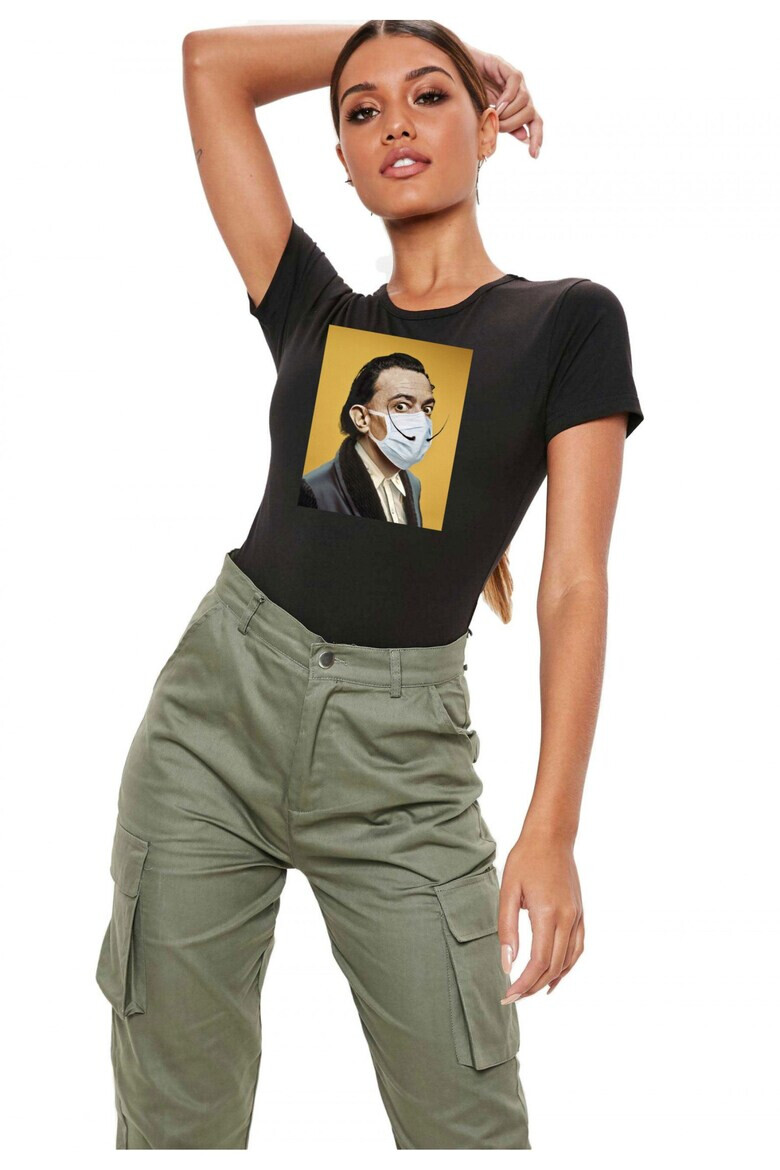 THEICONIC Tricou dama negru - Dali in Pandemie - Pled.ro