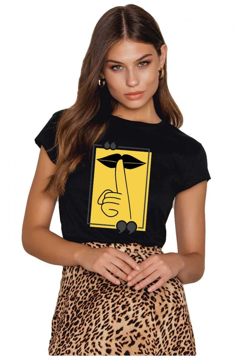 THEICONIC Tricou dama negru - Don`t Speak - Pled.ro