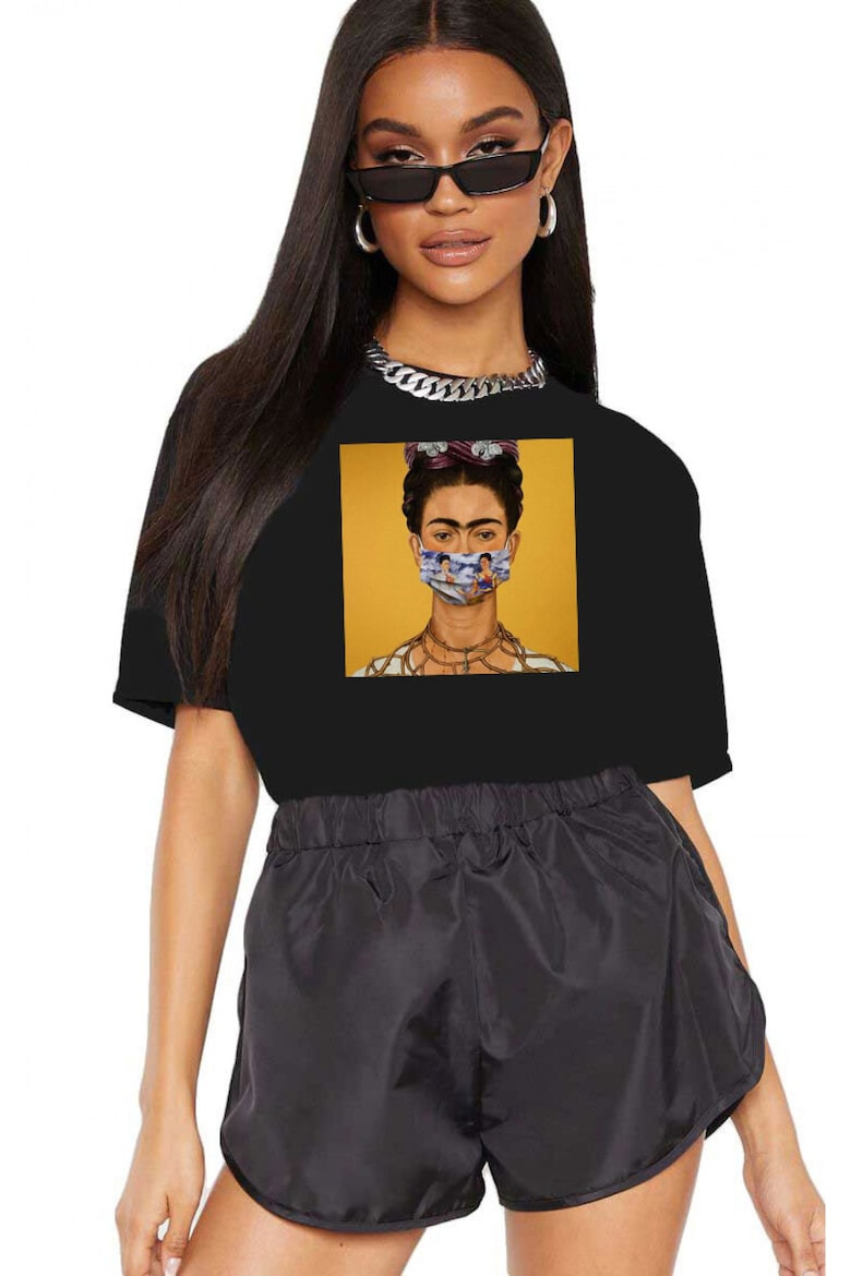 THEICONIC Tricou dama negru - Frida in Pandemie - Pled.ro