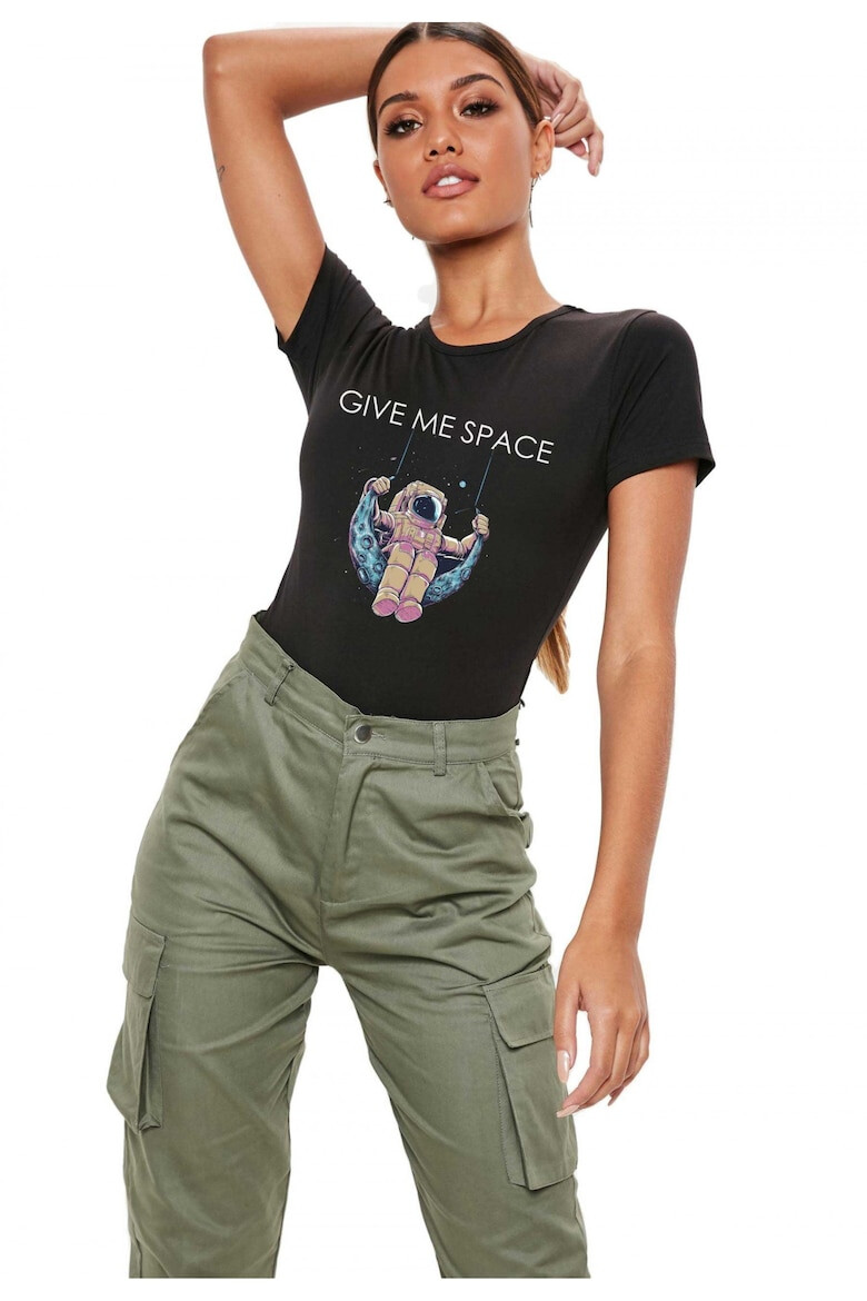 THEICONIC Tricou dama negru - Give me space - Pled.ro